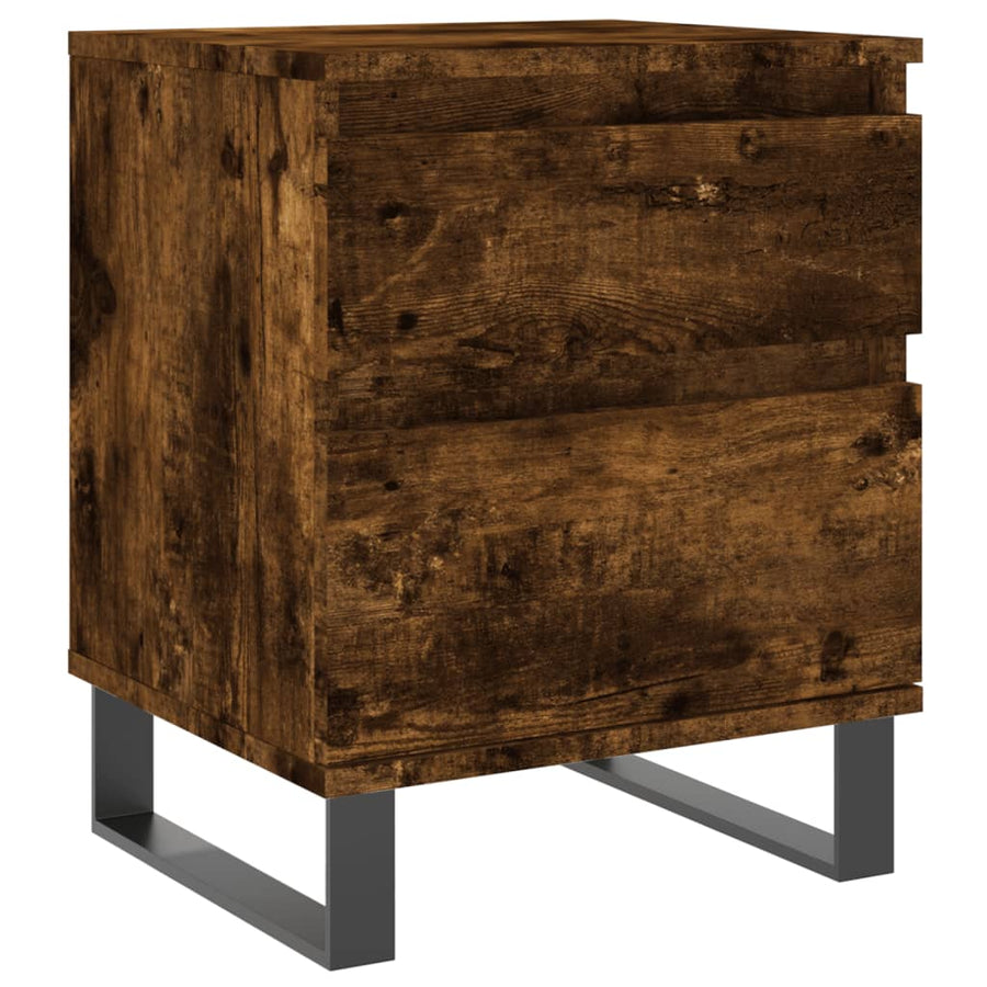 Nachtkastjes 2 St 40X35X50 Cm Bewerkt Hout Gerookt Eikenkleurig