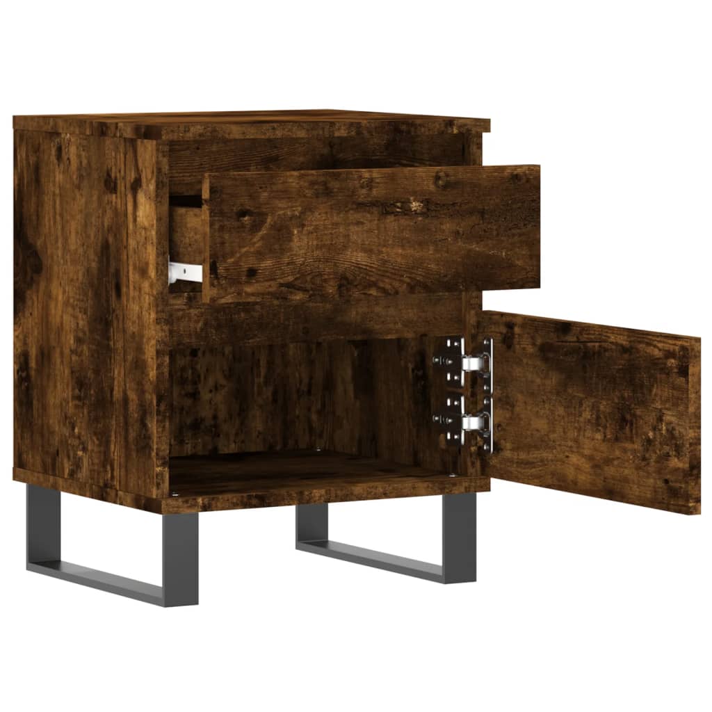 Nachtkastjes 2 St 40X35X50 Cm Bewerkt Hout Gerookt Eikenkleurig