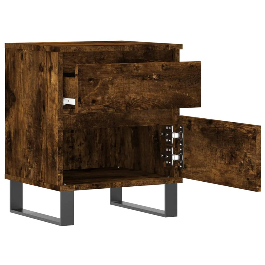 Nachtkastjes 2 St 40X35X50 Cm Bewerkt Hout Gerookt Eikenkleurig