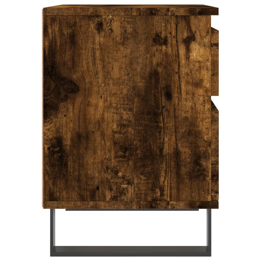 Nachtkastjes 2 St 40X35X50 Cm Bewerkt Hout Gerookt Eikenkleurig