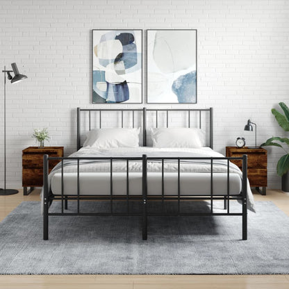 Nachtkastjes 2 St 40X35X50 Cm Bewerkt Hout Gerookt Eikenkleurig