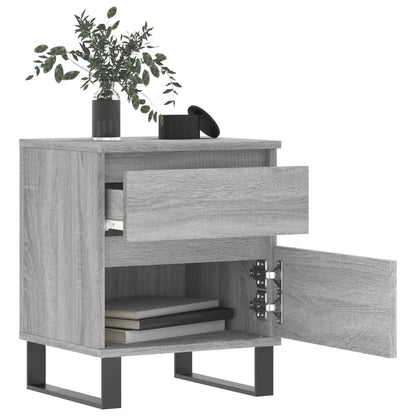 Nachtkastje 40X35X50 Cm Bewerkt Hout Grijs Sonoma Eikenkleurig