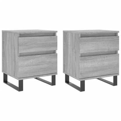 Nachtkastjes 2 St 40X35X50 Cm Bewerkt Hout Grijs Sonoma Eiken