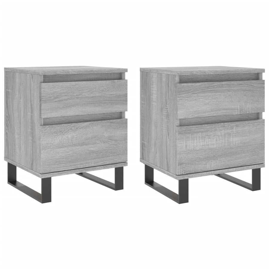 Nachtkastjes 2 St 40X35X50 Cm Bewerkt Hout Grijs Sonoma Eiken