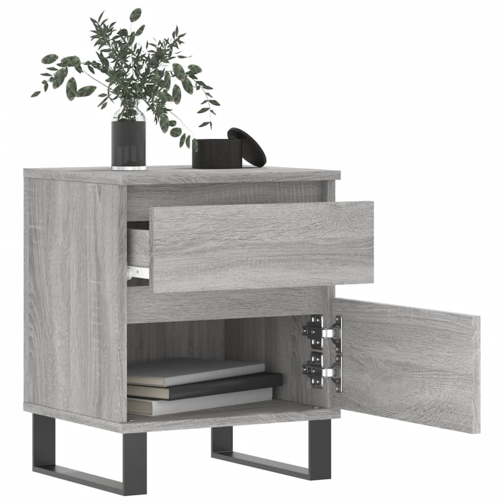 Nachtkastjes 2 St 40X35X50 Cm Bewerkt Hout Grijs Sonoma Eiken