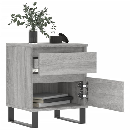 Nachtkastjes 2 St 40X35X50 Cm Bewerkt Hout Grijs Sonoma Eiken