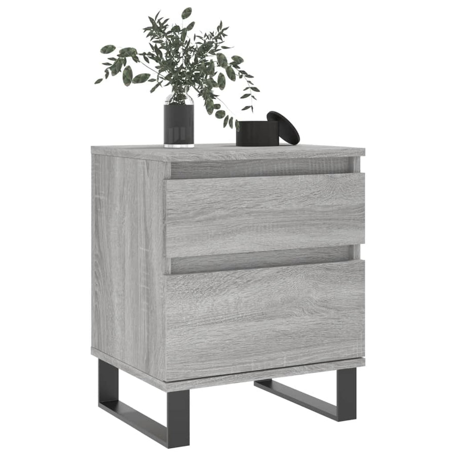 Nachtkastjes 2 St 40X35X50 Cm Bewerkt Hout Grijs Sonoma Eiken
