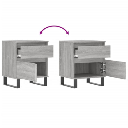Nachtkastjes 2 St 40X35X50 Cm Bewerkt Hout Grijs Sonoma Eiken