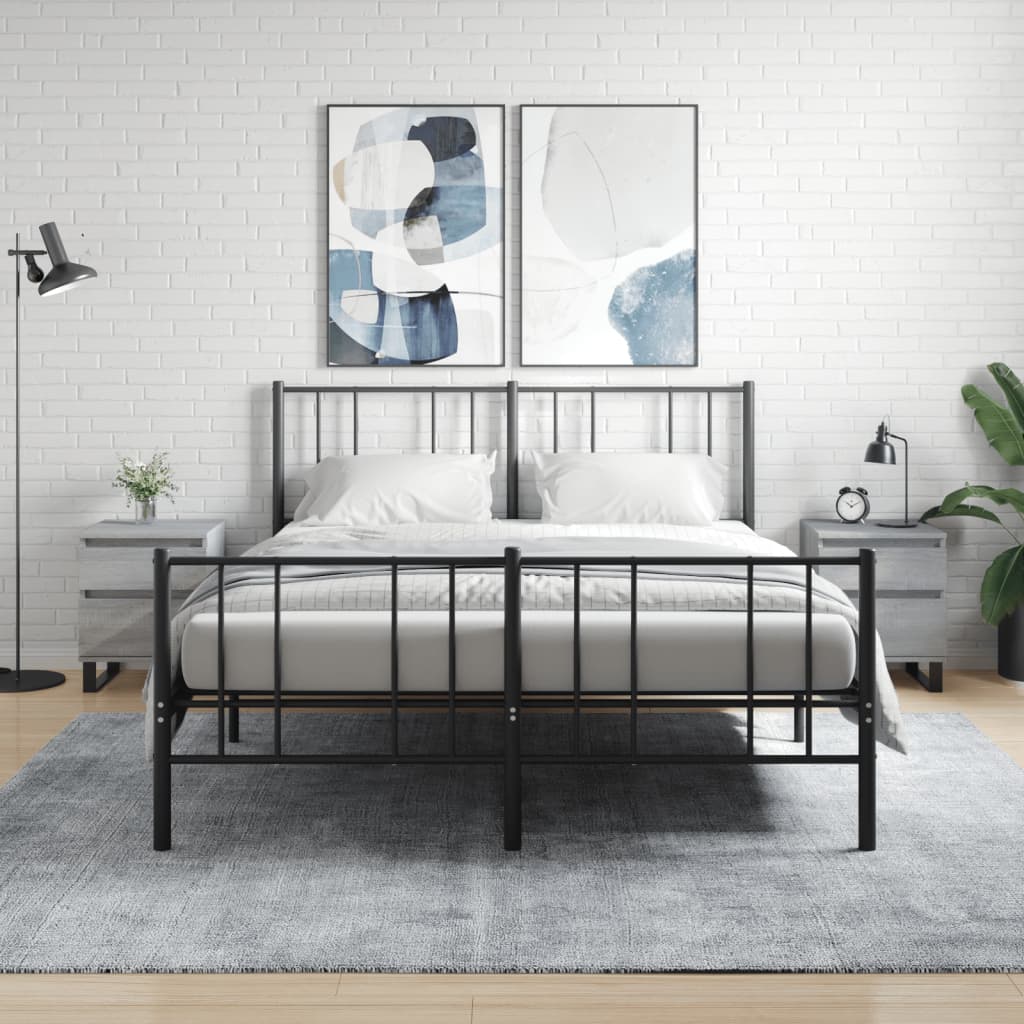 Nachtkastjes 2 St 40X35X50 Cm Bewerkt Hout Grijs Sonoma Eiken
