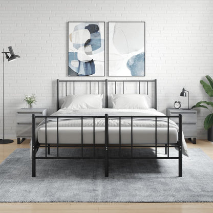 Nachtkastjes 2 St 40X35X50 Cm Bewerkt Hout Grijs Sonoma Eiken