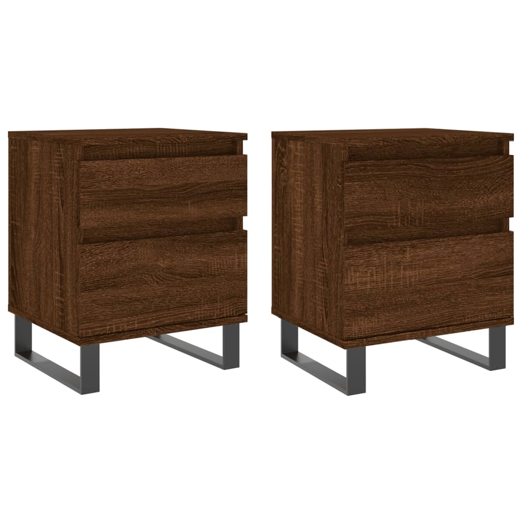 Nachtkastjes 2 St 40X35X50 Cm Bewerkt Hout Bruin Eikenkleur