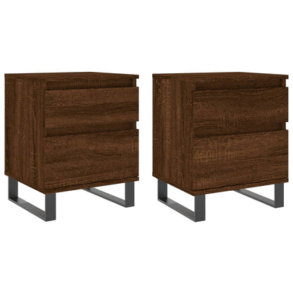 Nachtkastjes 2 St 40X35X50 Cm Bewerkt Hout Bruin Eikenkleur