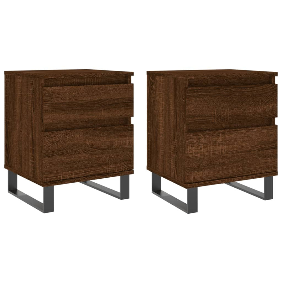 Nachtkastjes 2 St 40X35X50 Cm Bewerkt Hout Bruin Eikenkleur