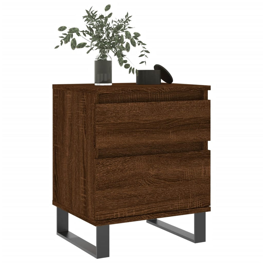 Nachtkastjes 2 St 40X35X50 Cm Bewerkt Hout Bruin Eikenkleur