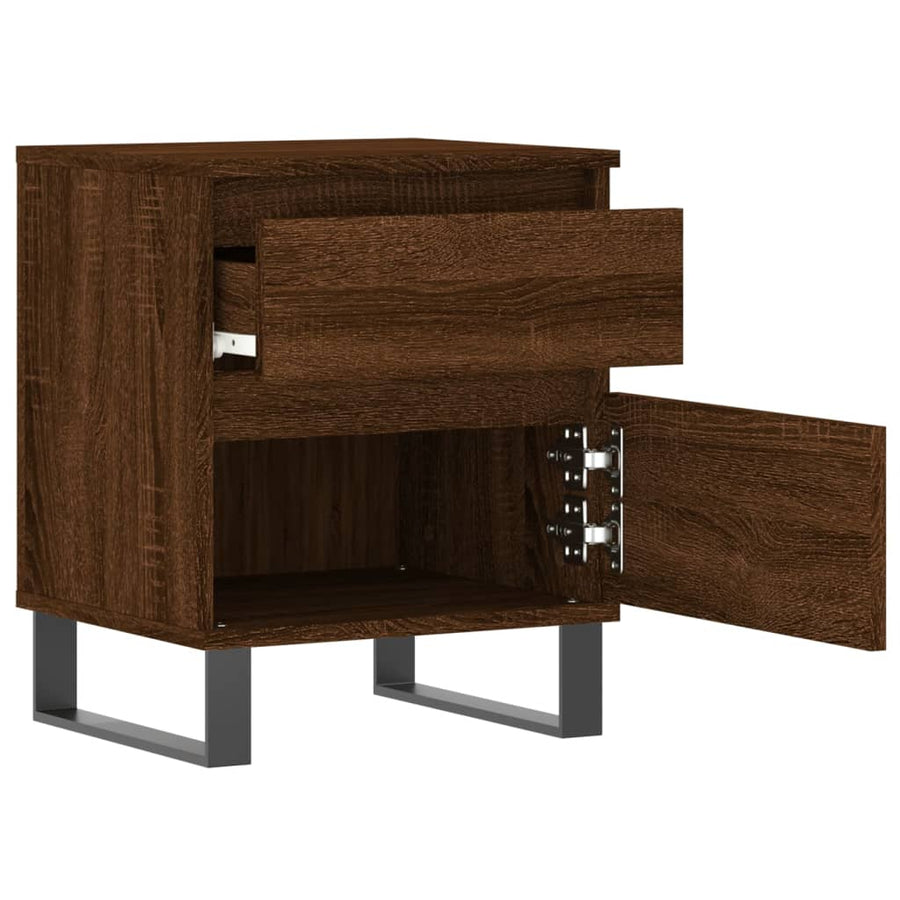 Nachtkastjes 2 St 40X35X50 Cm Bewerkt Hout Bruin Eikenkleur