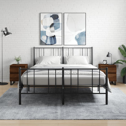 Nachtkastjes 2 St 40X35X50 Cm Bewerkt Hout Bruin Eikenkleur