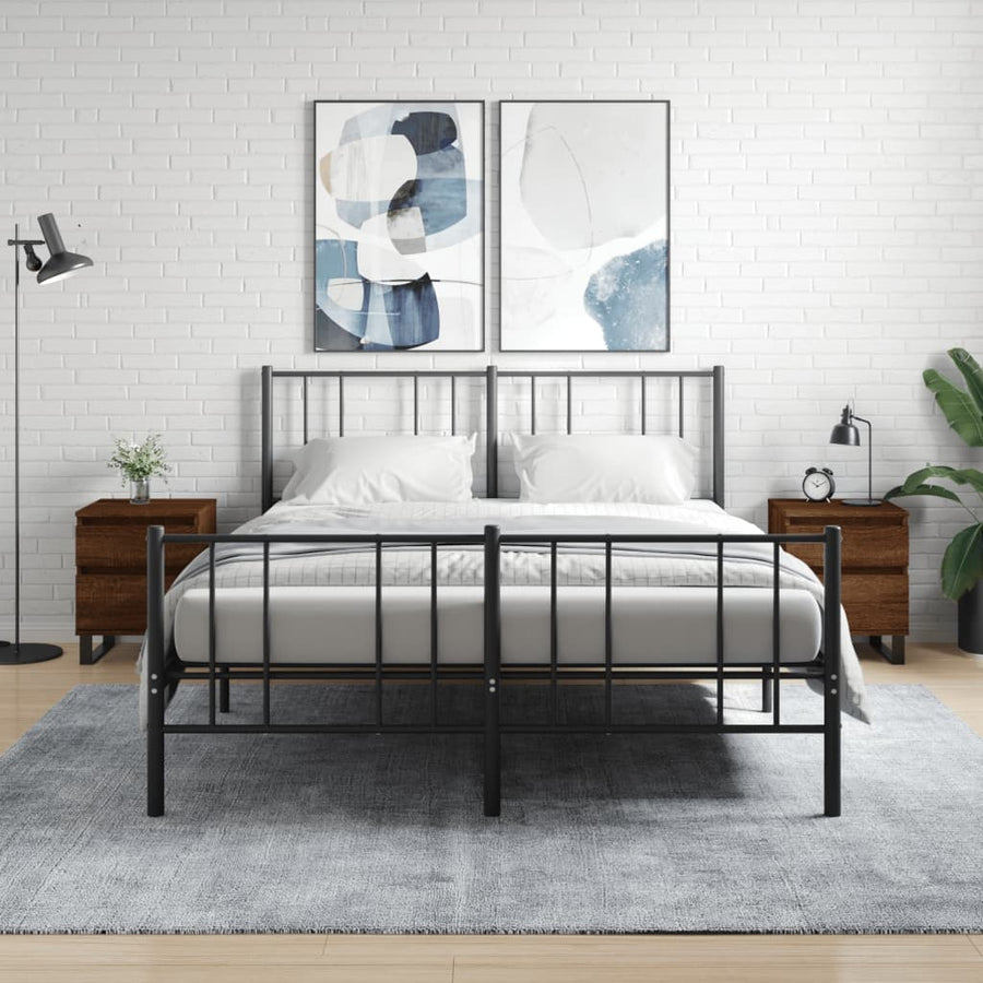 Nachtkastjes 2 St 40X35X50 Cm Bewerkt Hout Bruin Eikenkleur