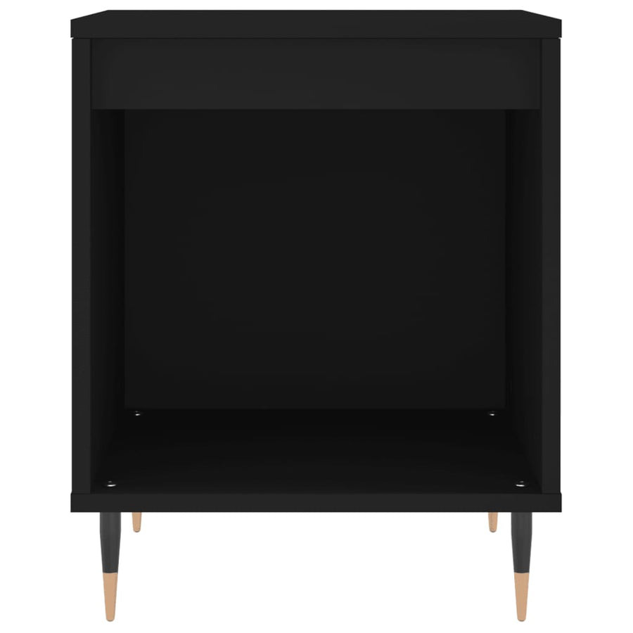 Nachtkastje 40X35X50 Cm Bewerkt Hout 1 Zwart