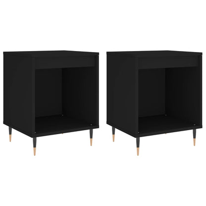 Nachtkastjes 2 St 40X35X50 Cm Bewerkt Hout Zwart