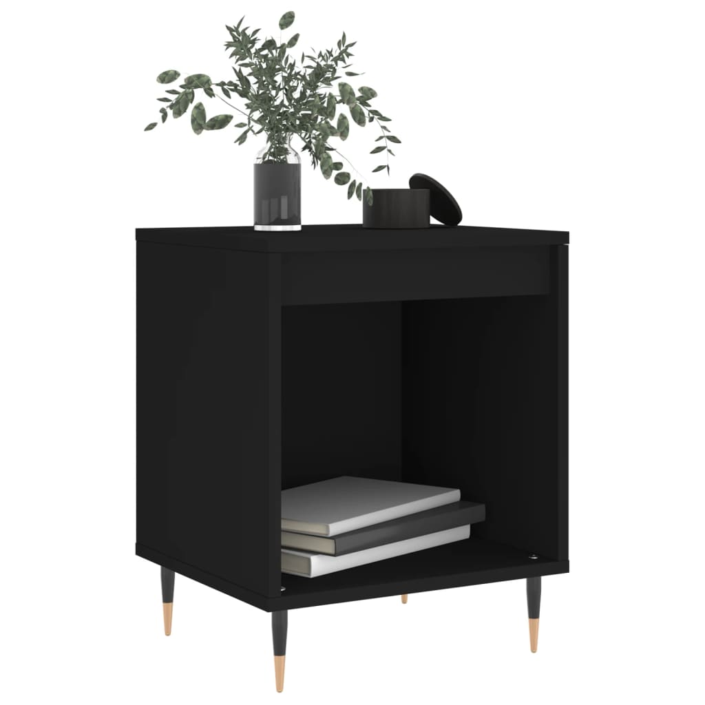 Nachtkastjes 2 St 40X35X50 Cm Bewerkt Hout Zwart