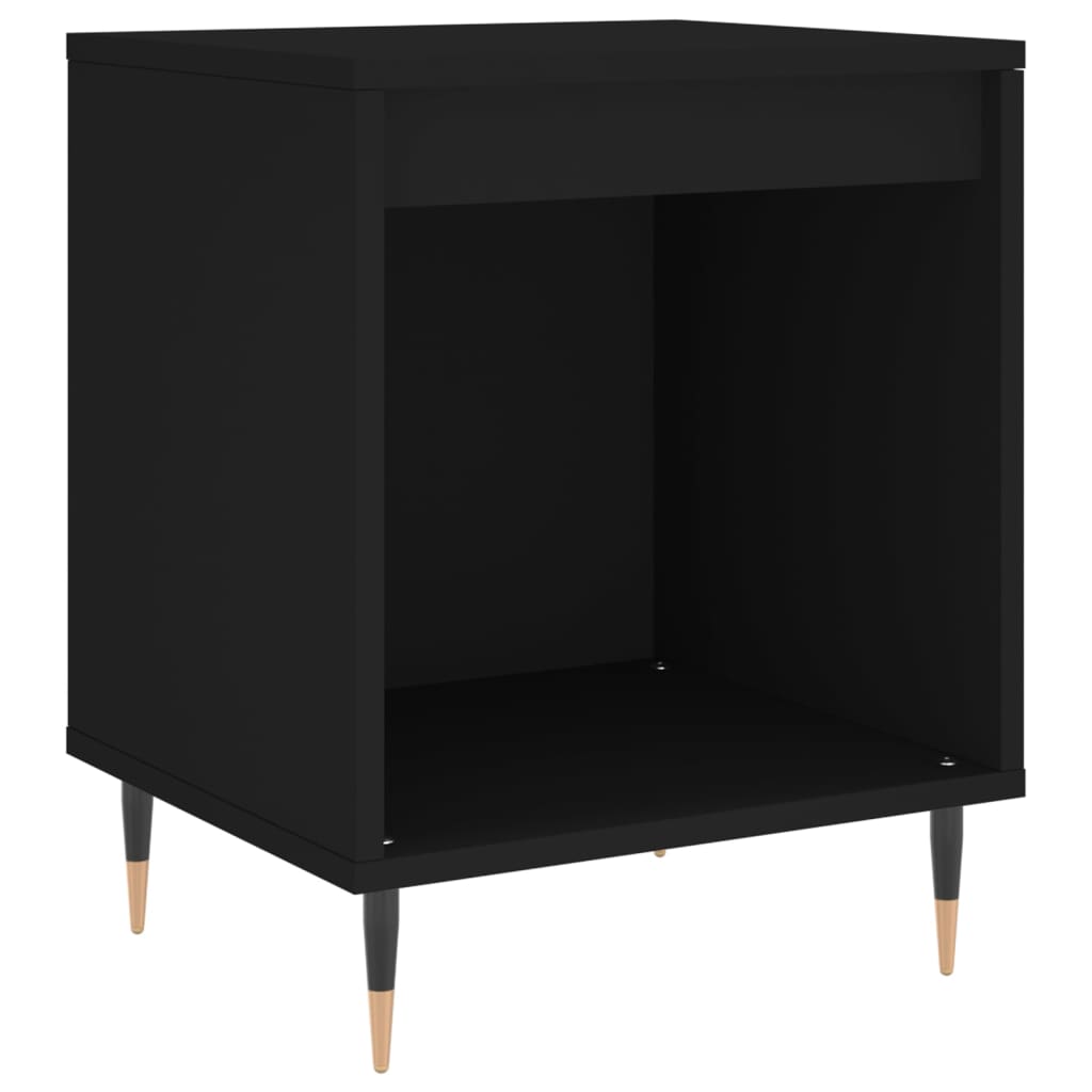 Nachtkastjes 2 St 40X35X50 Cm Bewerkt Hout Zwart