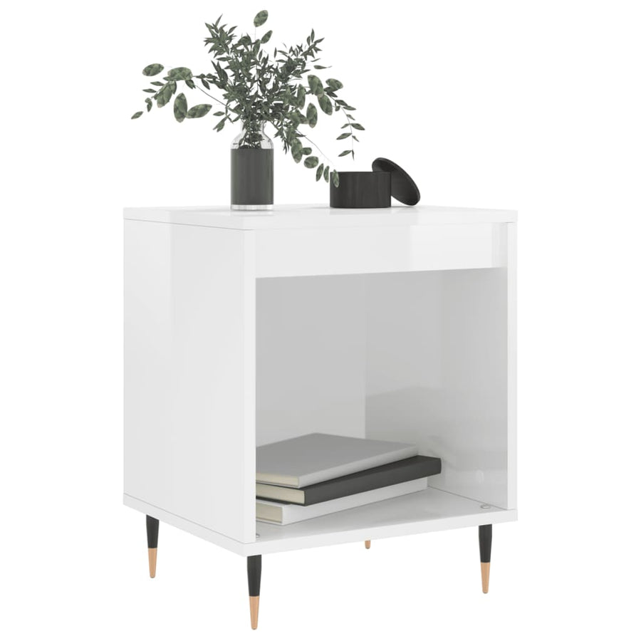 Nachtkastjes 2 St 40X35X50 Cm Bewerkt Hout Hoogglans Wit