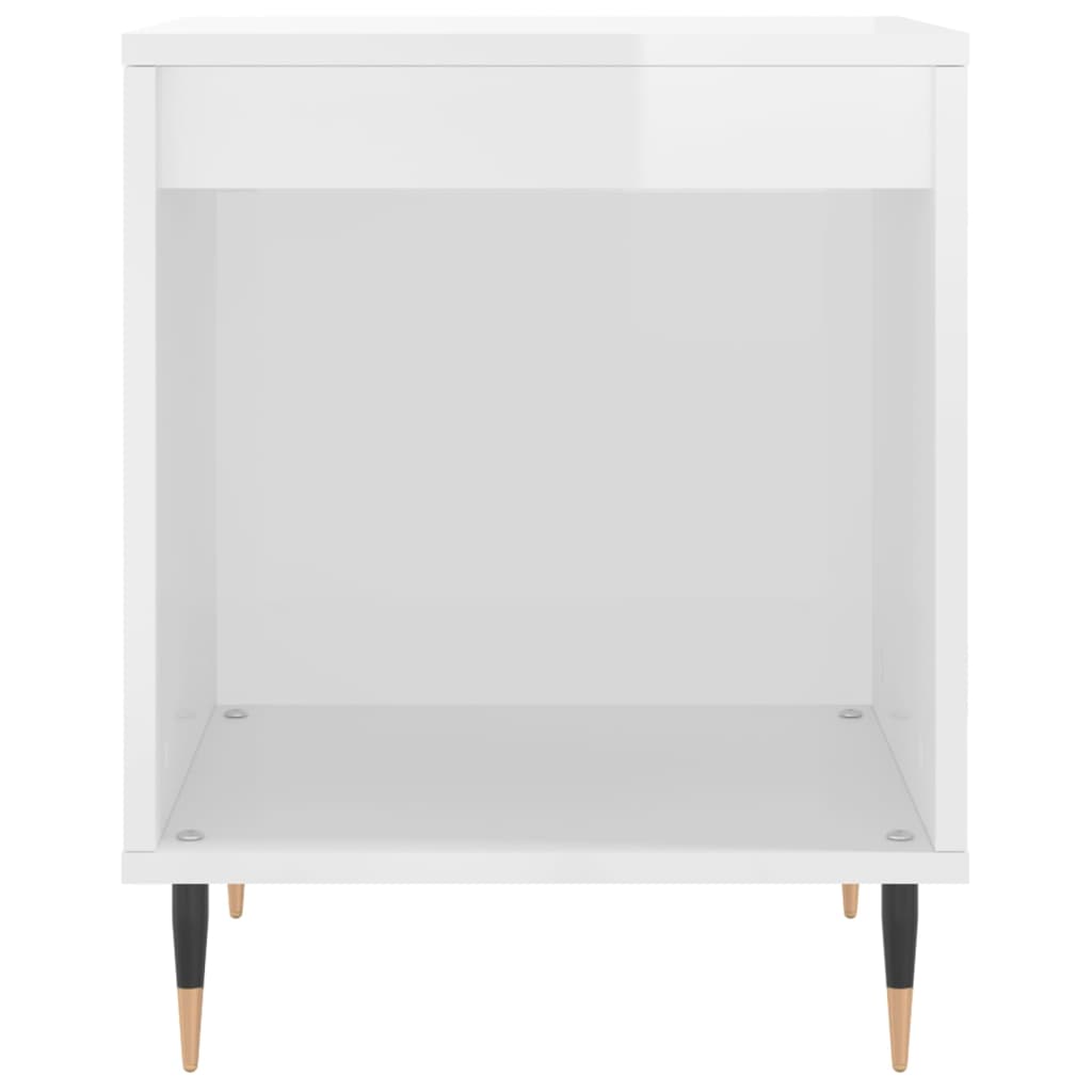 Nachtkastjes 2 St 40X35X50 Cm Bewerkt Hout Hoogglans Wit