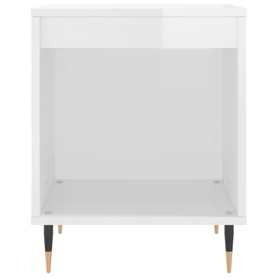 Nachtkastjes 2 St 40X35X50 Cm Bewerkt Hout Hoogglans Wit