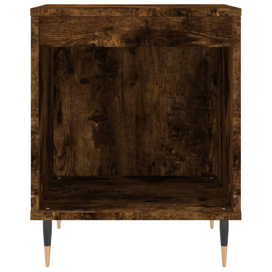 Nachtkastje 40X35X50 Cm Bewerkt Hout Gerookt Eikenkleurig