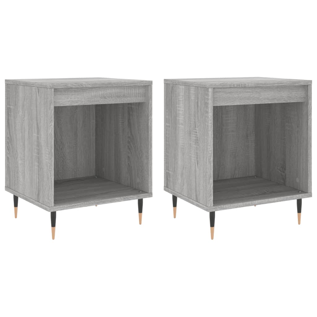 Nachtkastjes 2 St 40X35X50 Cm Bewerkt Hout Grijs Sonoma Eiken