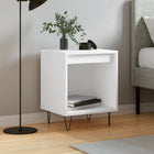 Bedside table 40x35x50 cm carved wood white