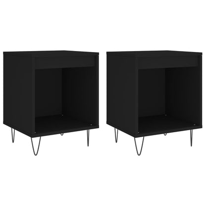 Nachtkastjes 2 St 40X35X50 Cm Bewerkt Hout Zwart