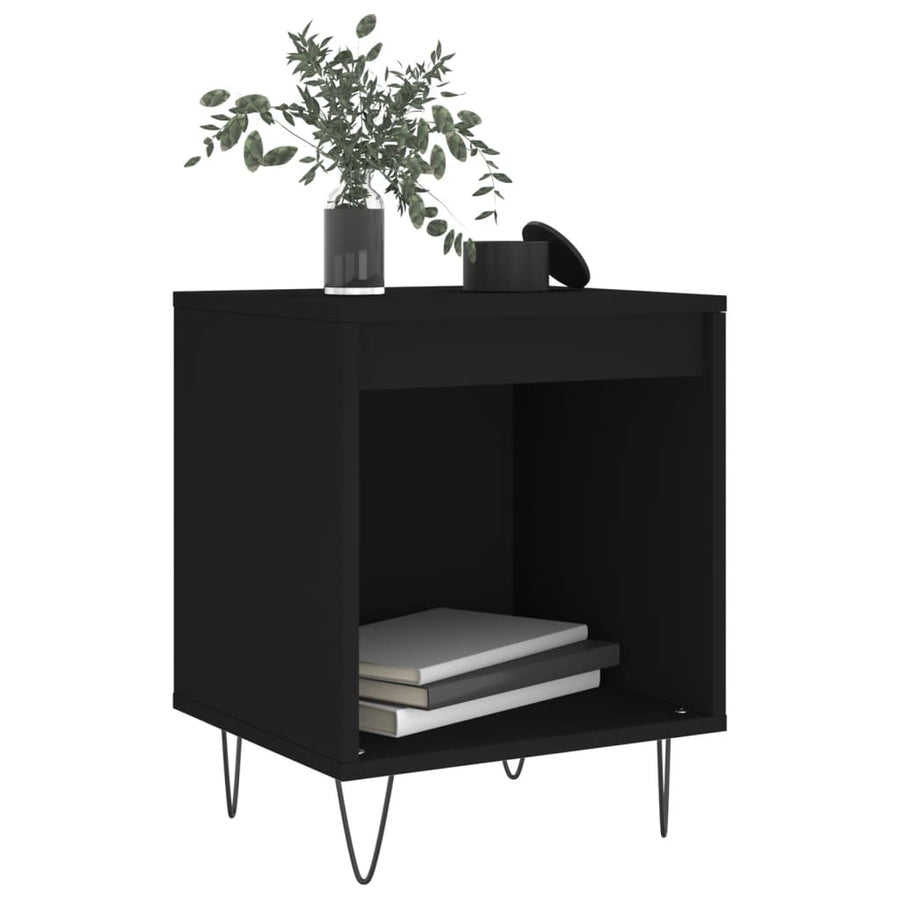 Nachtkastjes 2 St 40X35X50 Cm Bewerkt Hout Zwart