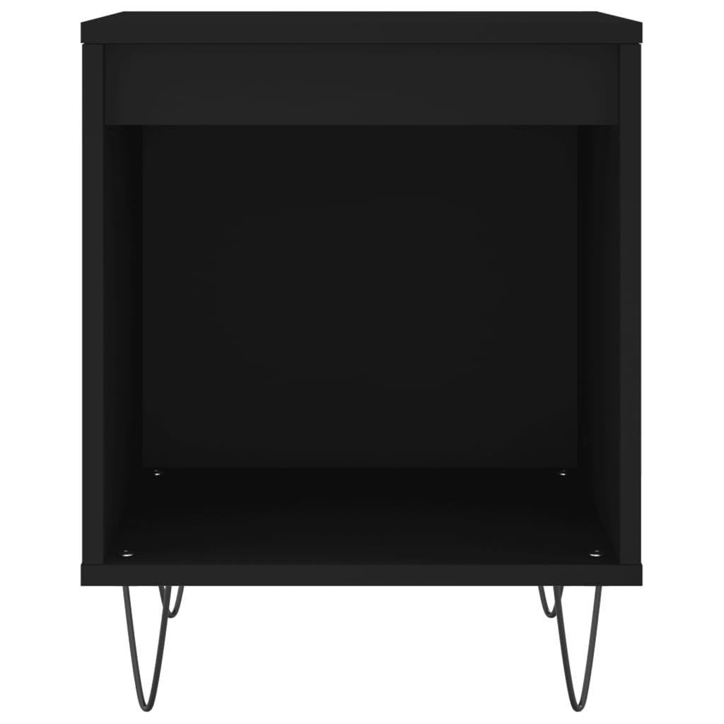 Nachtkastjes 2 St 40X35X50 Cm Bewerkt Hout Zwart