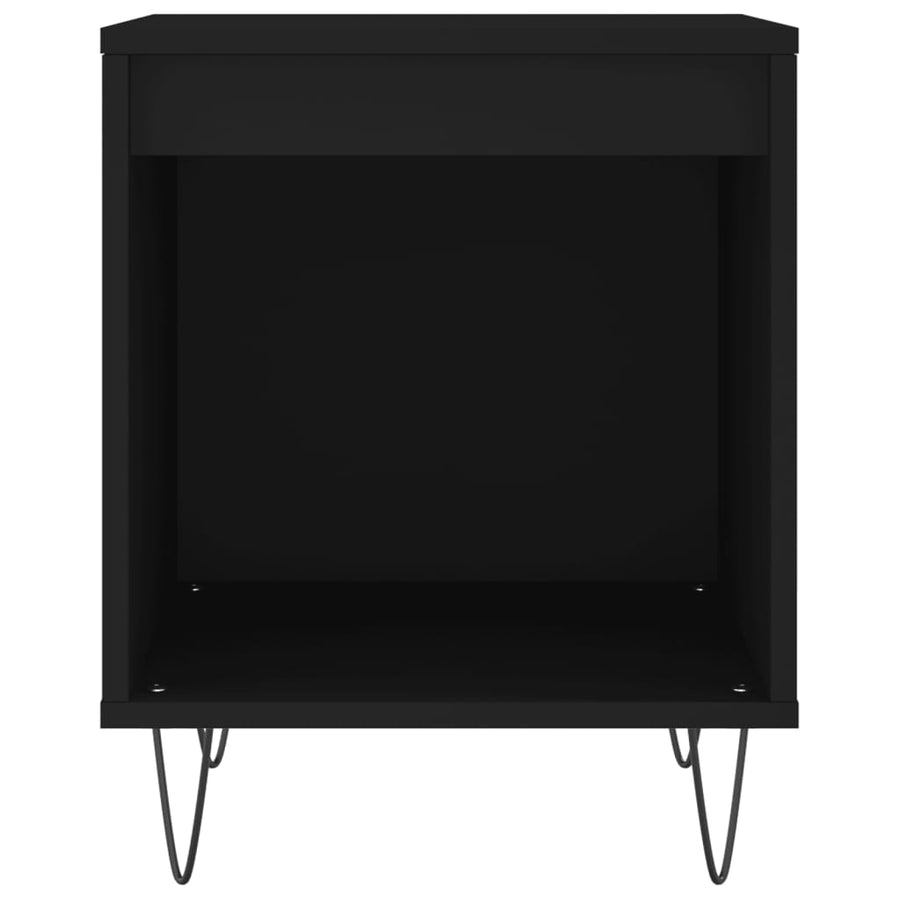 Nachtkastjes 2 St 40X35X50 Cm Bewerkt Hout Zwart