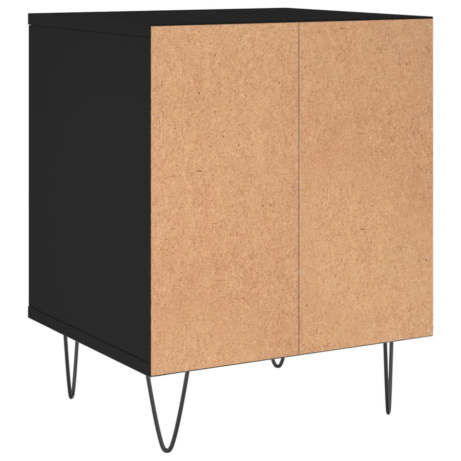 Nachtkastjes 2 St 40X35X50 Cm Bewerkt Hout Zwart