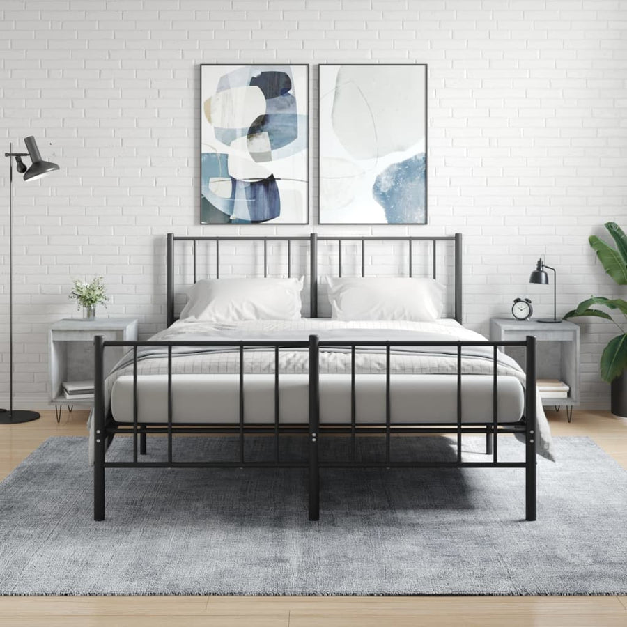 Nachtkastjes 2 St 40X35X50 Cm Bewerkt Hout Betongrijs