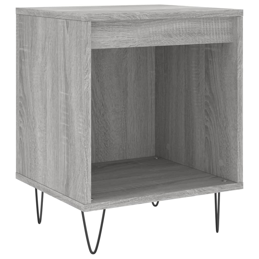 Nachtkastje 40X35X50 Cm Bewerkt Hout Eikenkleurig 1 Grijs sonoma