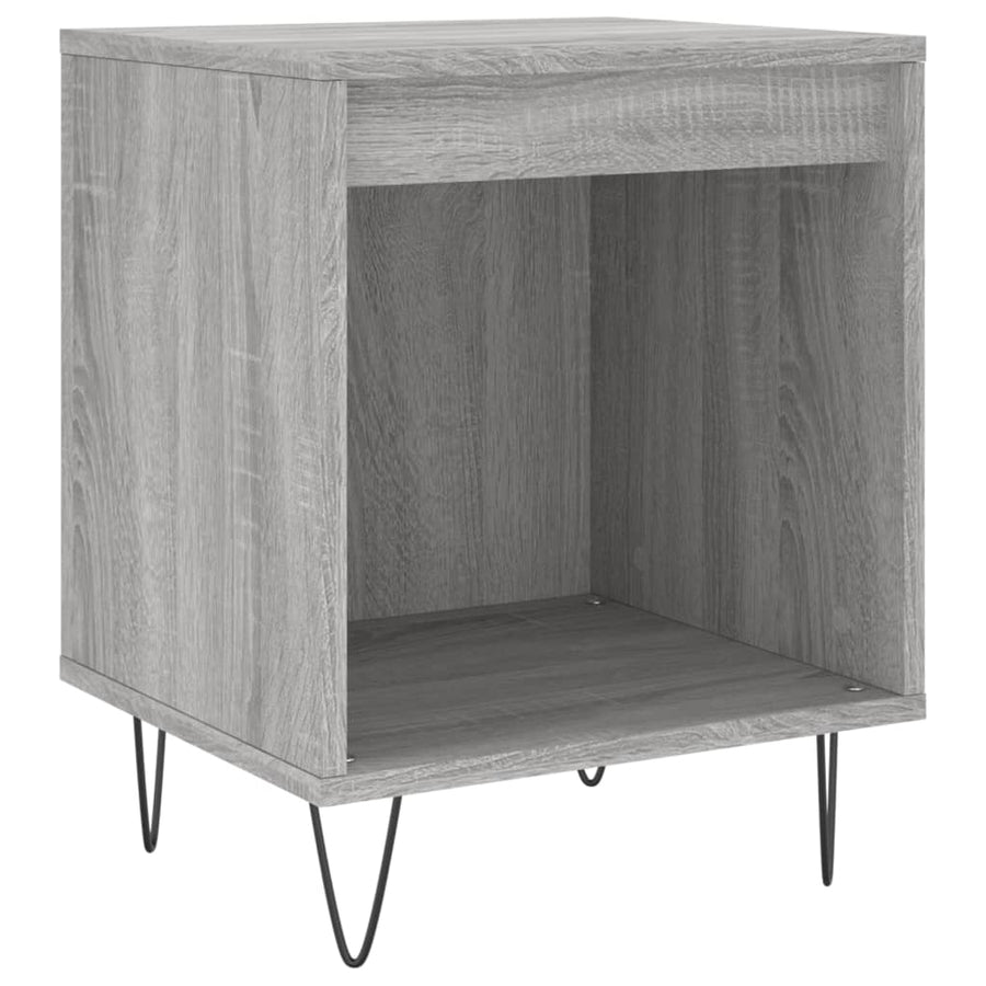 Nachtkastje 40X35X50 Cm Bewerkt Hout Eikenkleurig 1 Grijs sonoma