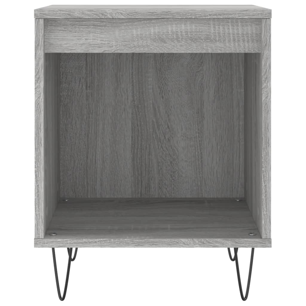 Nachtkastje 40X35X50 Cm Bewerkt Hout Eikenkleurig 1 Grijs sonoma