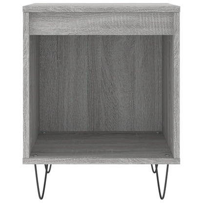 Nachtkastje 40X35X50 Cm Bewerkt Hout Eikenkleurig 1 Grijs sonoma