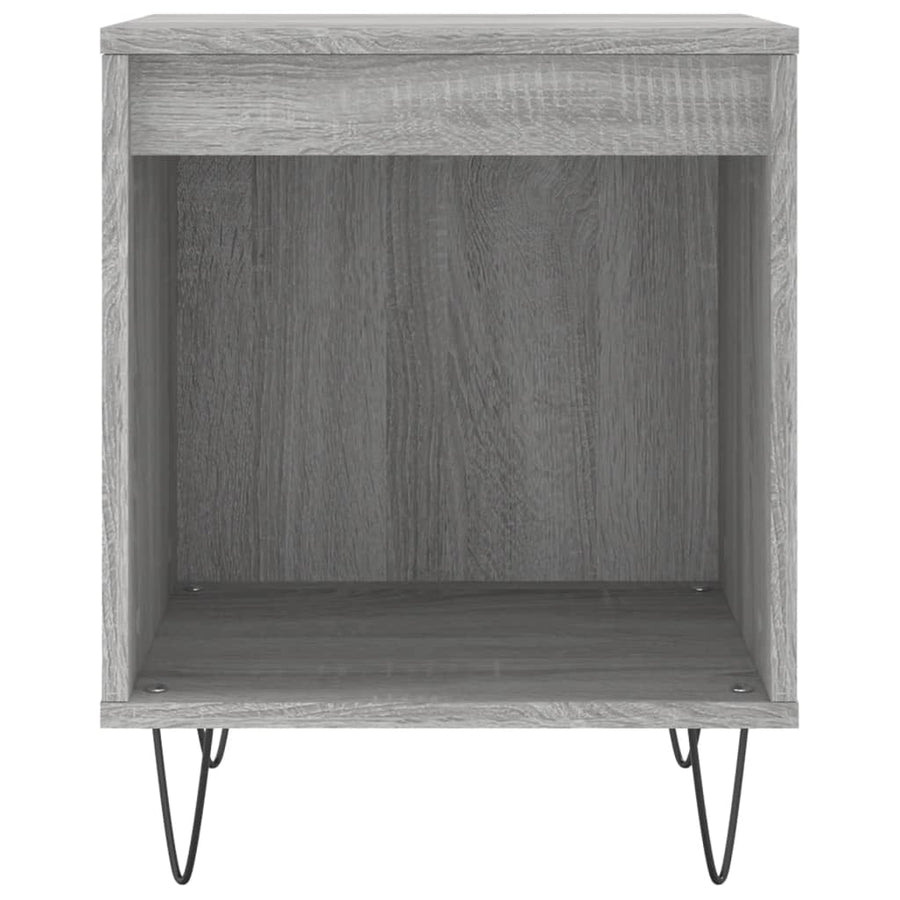 Nachtkastje 40X35X50 Cm Bewerkt Hout Eikenkleurig 1 Grijs sonoma