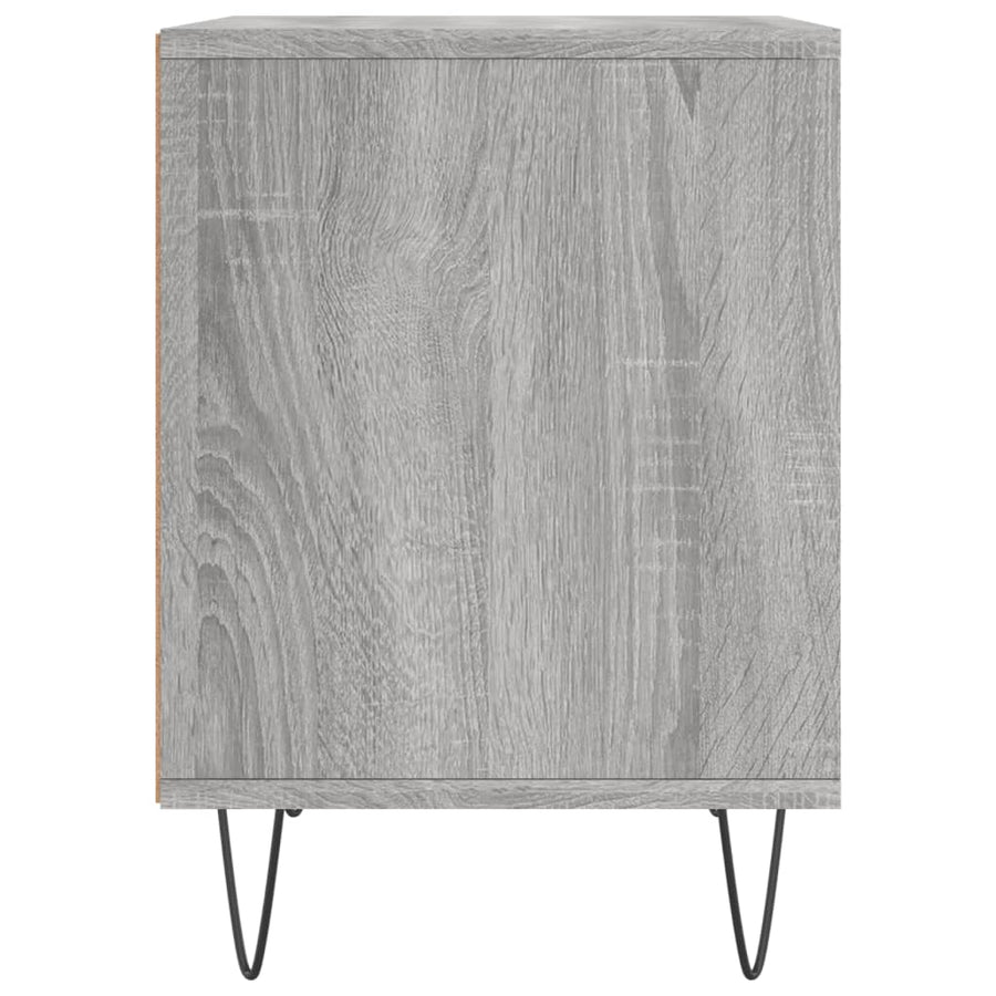 Nachtkastje 40X35X50 Cm Bewerkt Hout Eikenkleurig 1 Grijs sonoma