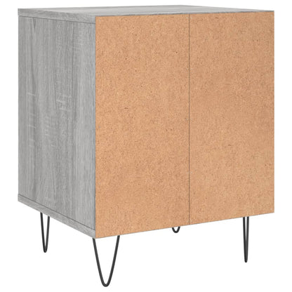 Nachtkastje 40X35X50 Cm Bewerkt Hout Eikenkleurig 1 Grijs sonoma