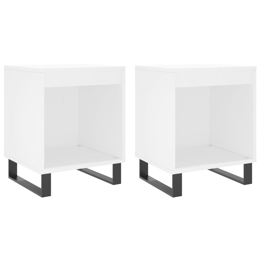 Nachtkastjes 2 St 40X35X50 Cm Bewerkt Hout Wit