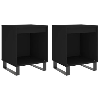 Nachtkastjes 40X35X50 Cm Bewerkt Hout 2 Zwart