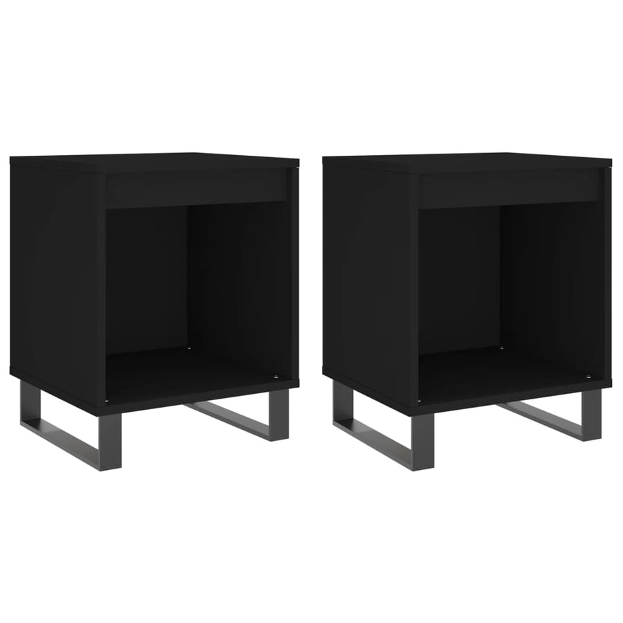 Nachtkastjes 40X35X50 Cm Bewerkt Hout 2 Zwart