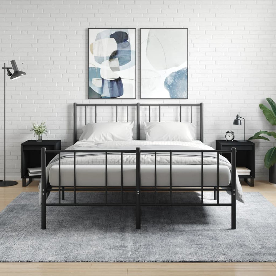 Nachtkastjes 40X35X50 Cm Bewerkt Hout 2 Zwart