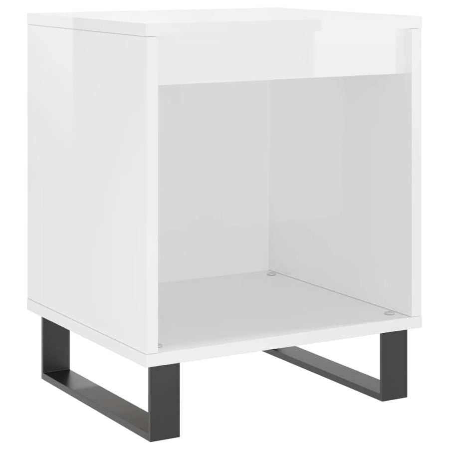 Nachtkastjes 40X35X50 Cm Bewerkt Hout 2 Hoogglans wit