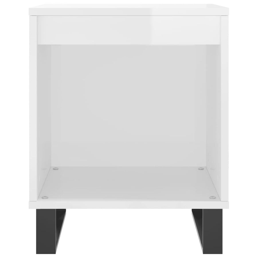 Nachtkastjes 40X35X50 Cm Bewerkt Hout 2 Hoogglans wit